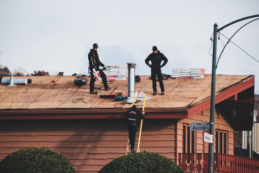 Team on roof